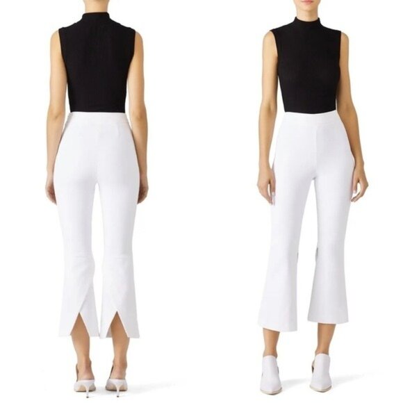 Opening Ceremony William Back Kick Flare Pant 2 Off White Stretch Cropped - Picture 1 of 10